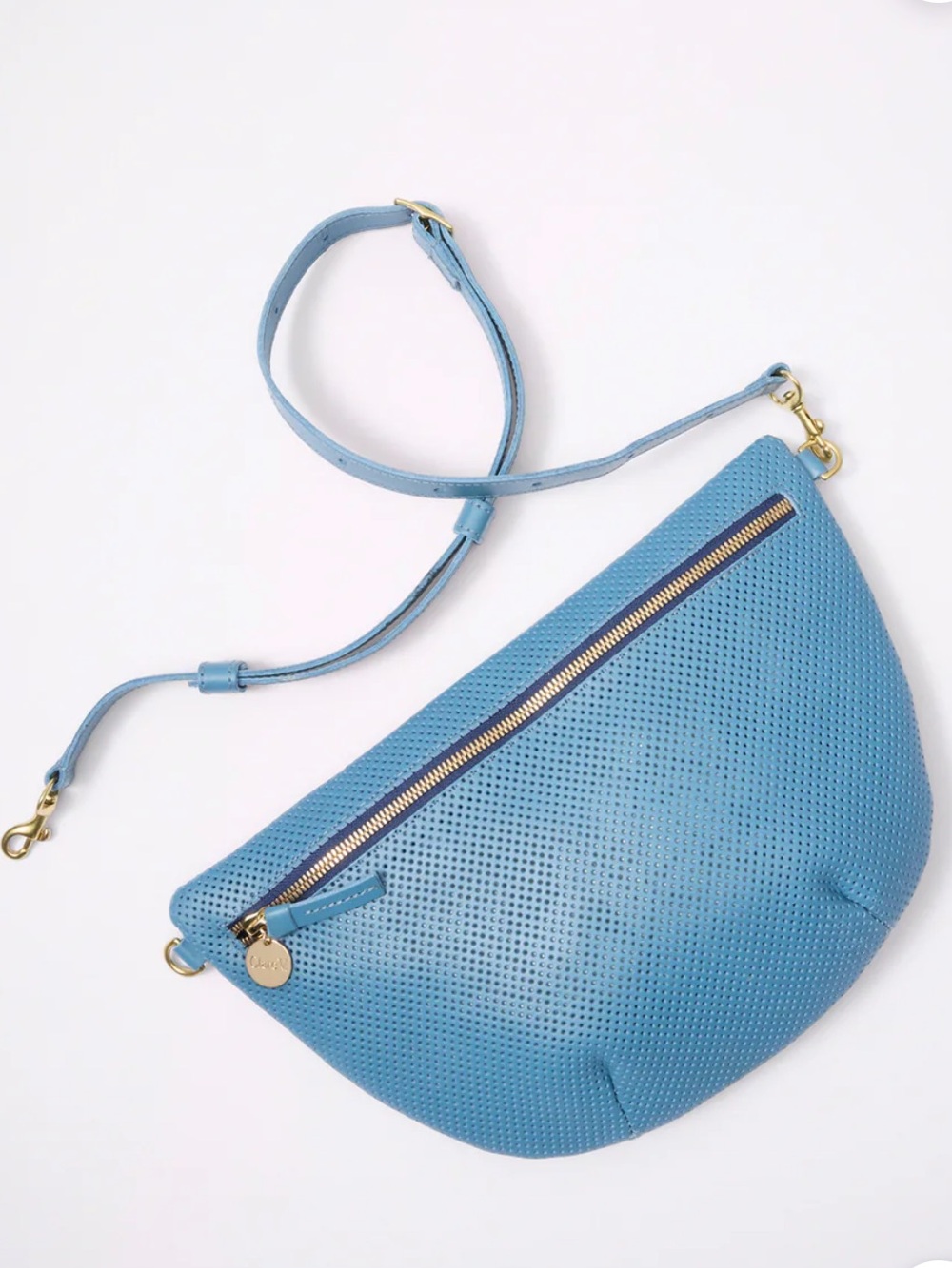 ❤️🔥Clare V - Desert Blue Perforated Grande Fanny Belt Bag - OS
